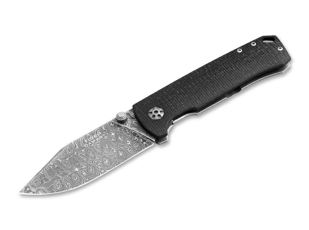 Boker Tiger-Damast Frame Lock Folding Knife