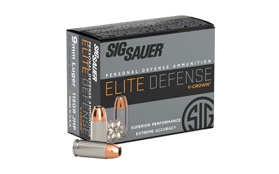 AMMO, 9MM, 115GR, ELITE V-CROWN, JHP, BOX/20